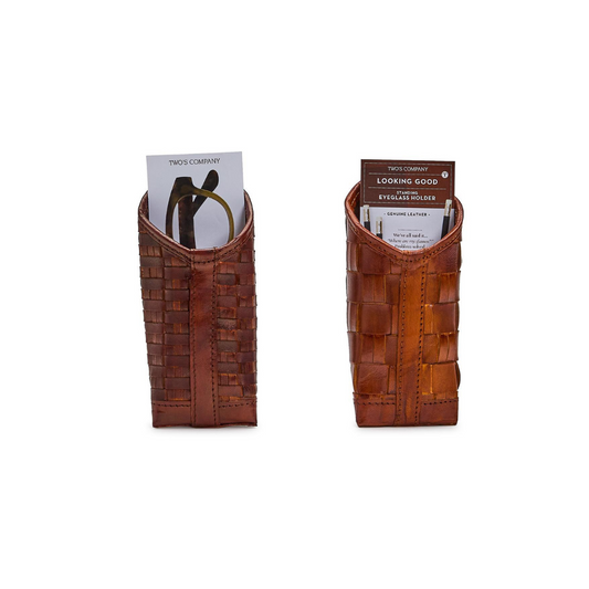 Woven Leather Eyeglass / Accessory Holder