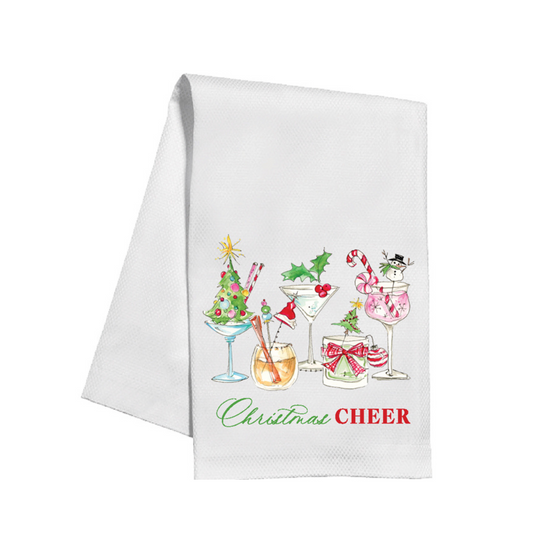 Christmas Cheer Cocktails Kitchen Towel