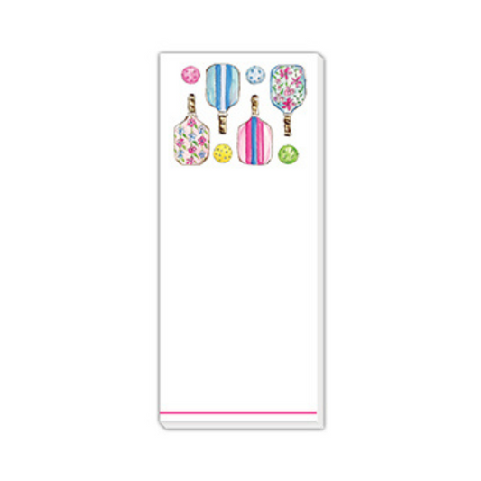 Handpainted Preppy Pickleball Paddles Skinny Notepad