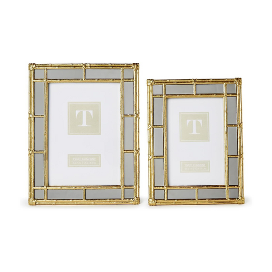 Bamboo Design Gold Photo Frames with Mirror Edge