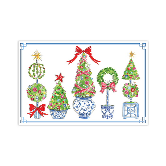 Merry and Bright Holiday Topiaries Placemat