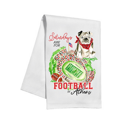 Saturdays are for Football in Athens Kitchen Towel