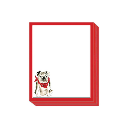 Short Stack Bulldog with Red Bandana Pad