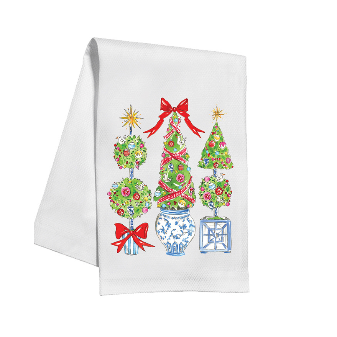 Star and Bow Topiary Tea Towel