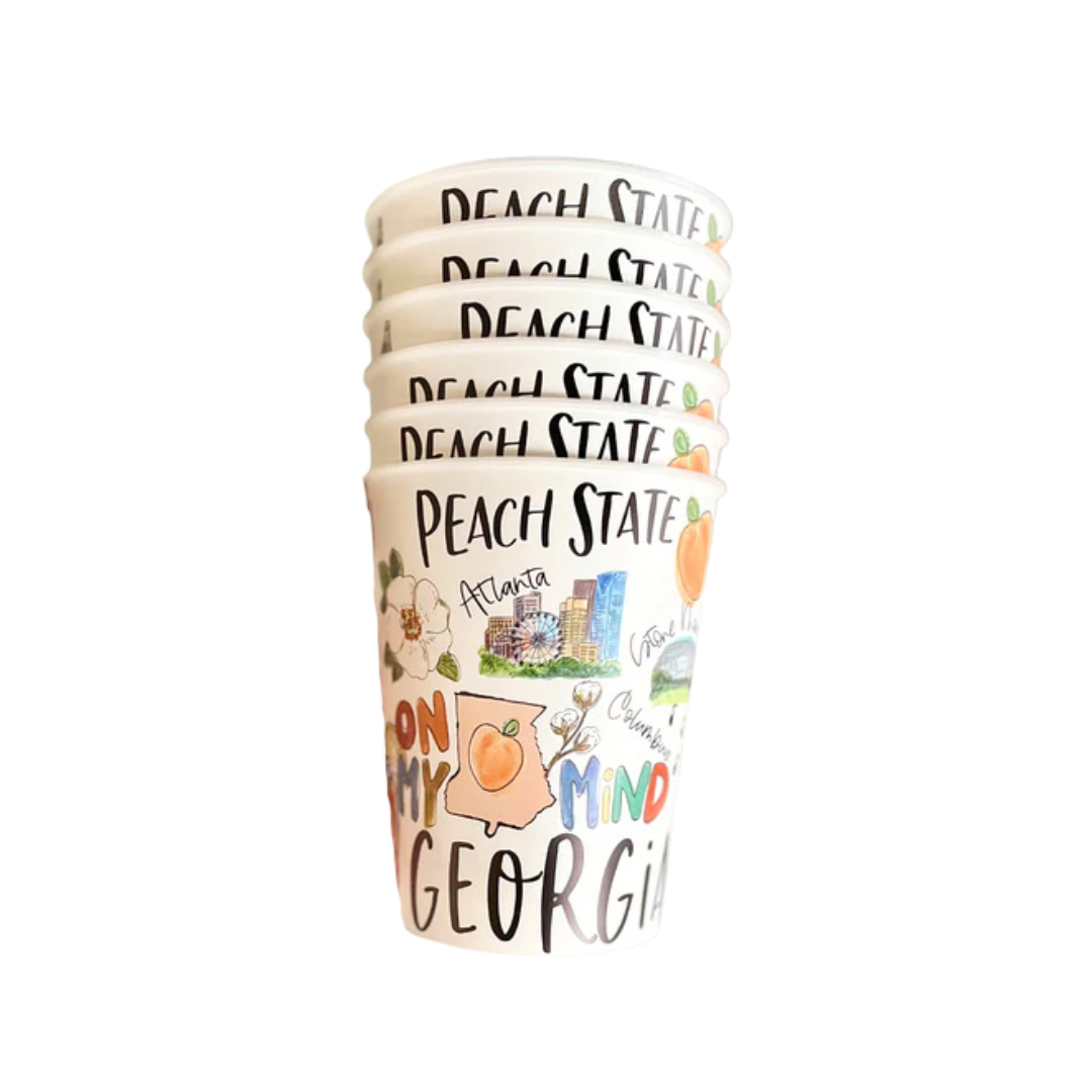 Georgia State Icon Reusable Cup Set of 6