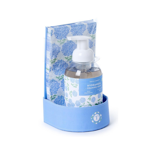 Hydrangea Foaming Soap and Guest Towel Set