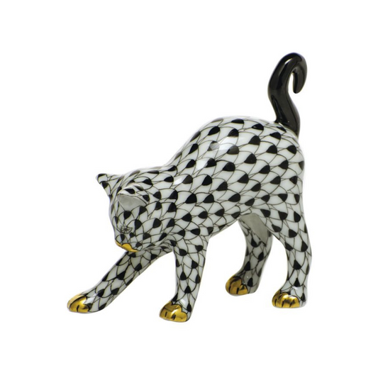 Herend Arched Cat Black