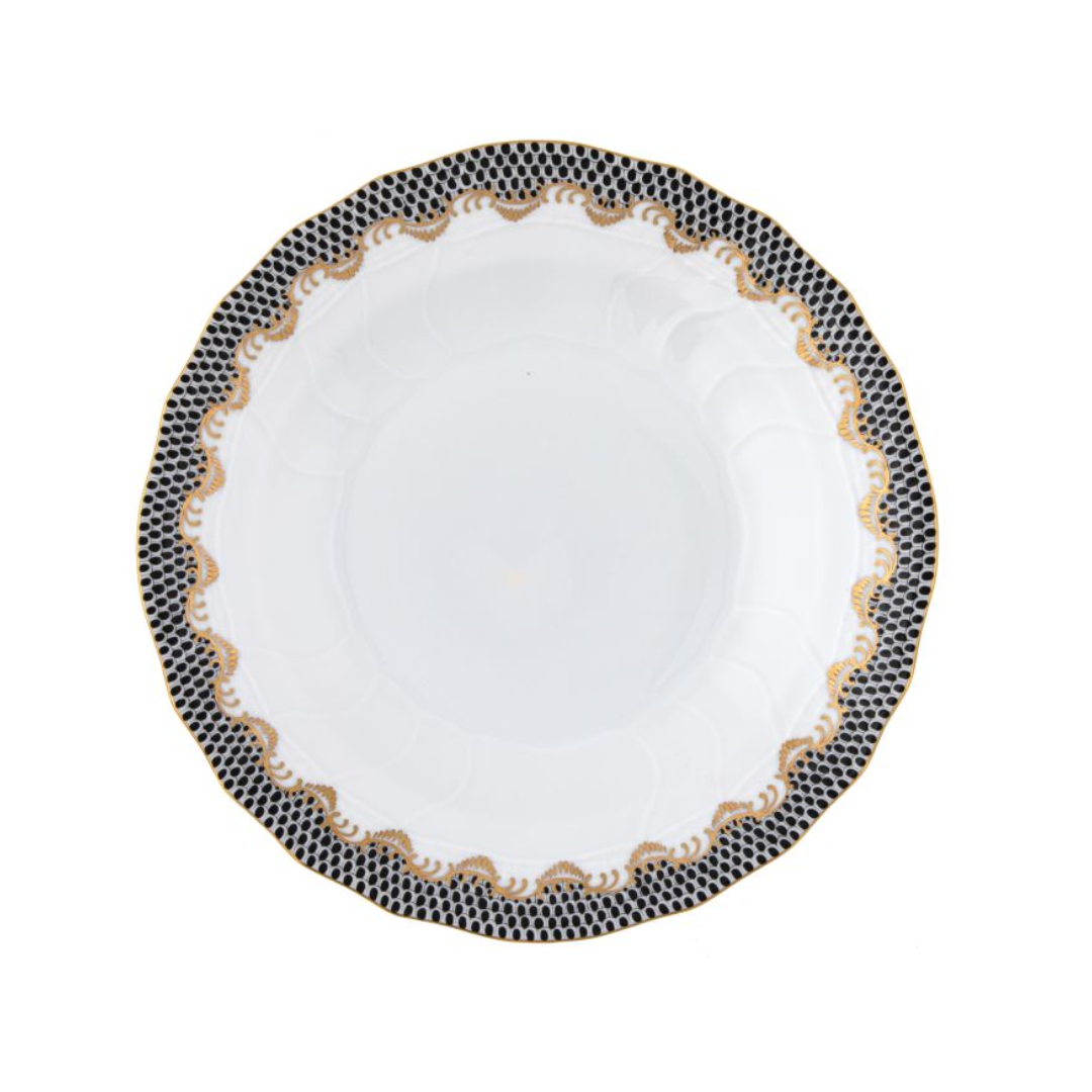 Herend Black Fish Scale Dessert Plate