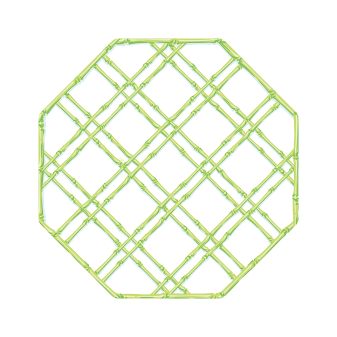 Caspari Bamboo Screen Moss Green Paper Placemats