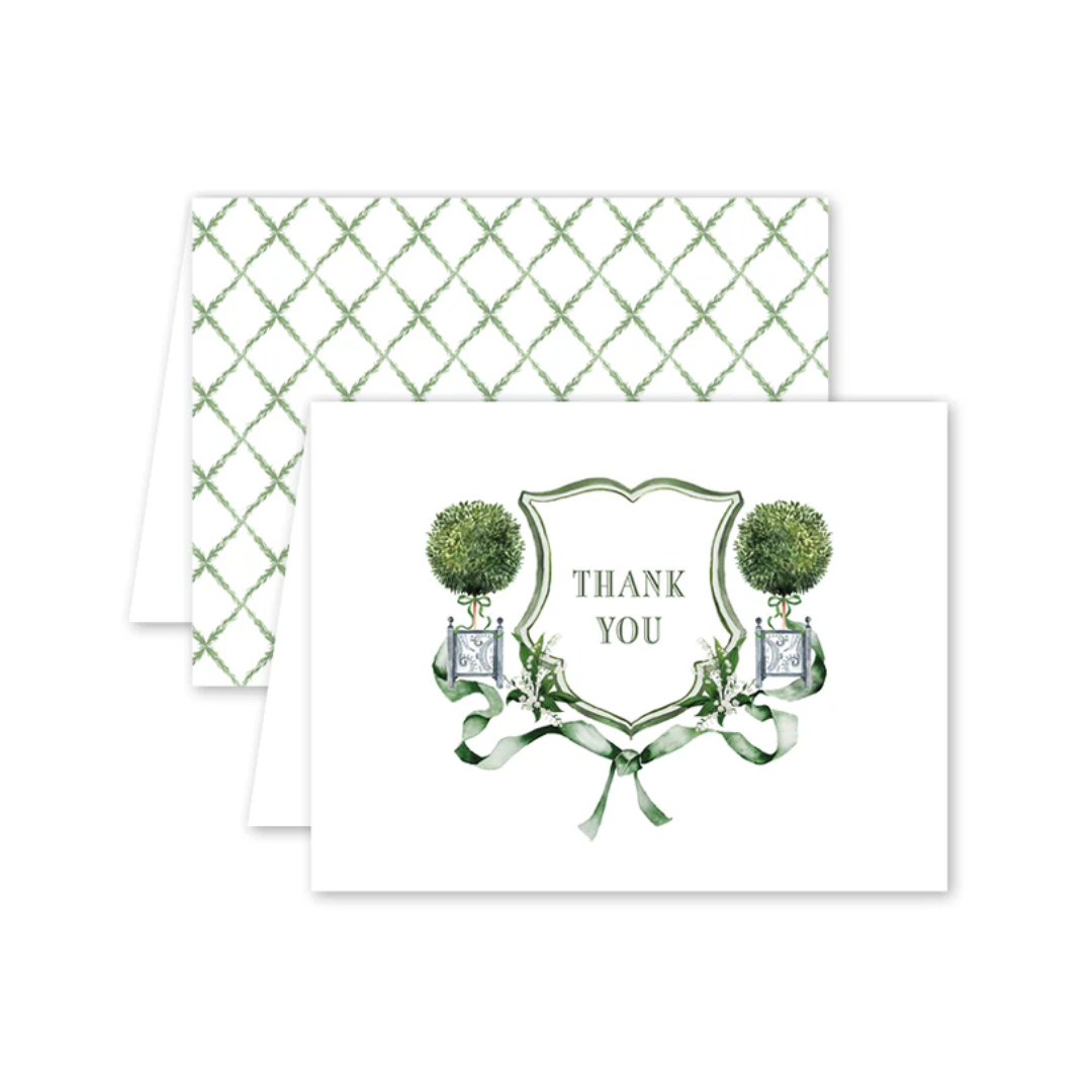 Dogwood Hill Lattice Crest Thank You Cards