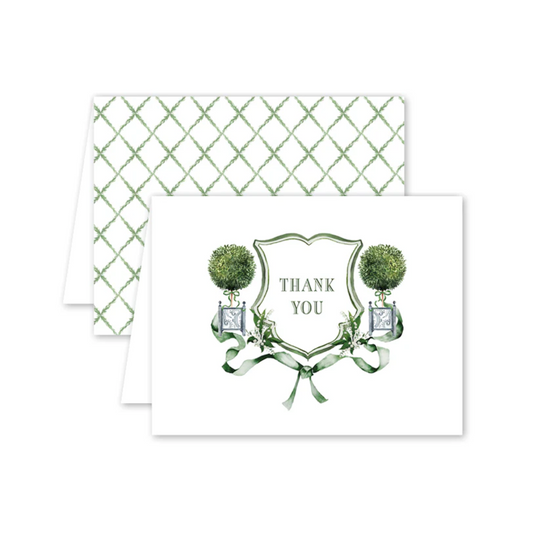 Dogwood Hill Lattice Crest Thank You Cards