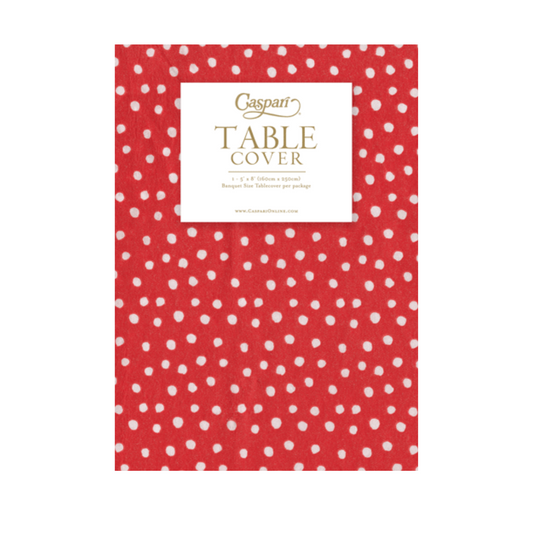 Caspari  Small Dots Red Paper Linen Table Cover