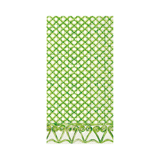 Green Botanical Cane Guest Towels