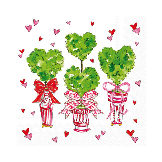 Heart Topiary Cocktail Napkins