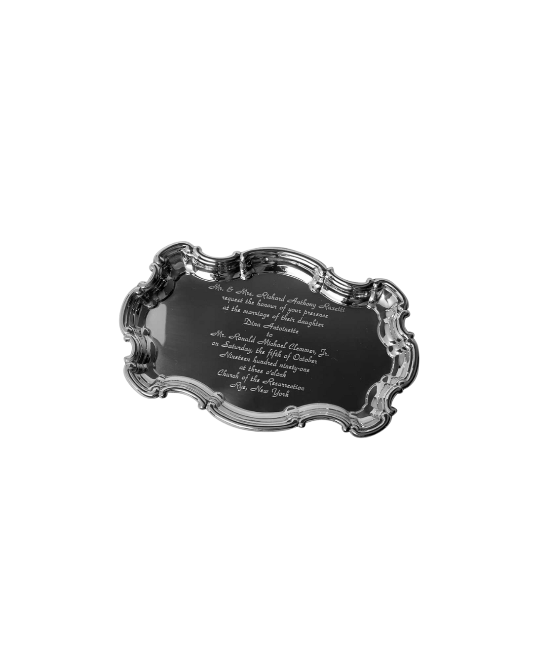 Chippendale Wedding Tray with Invitation