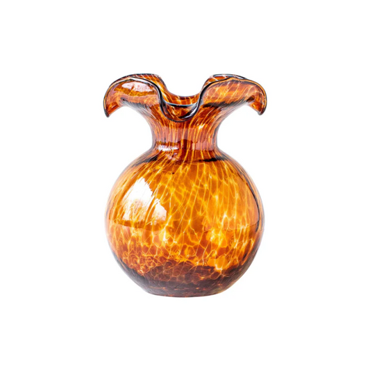 Hibiscus Brown Tortoiseshell Small Fluted Vase