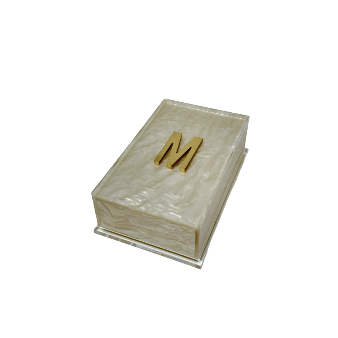 Southern Tribute Monogram Pearl Guet Towel Box
