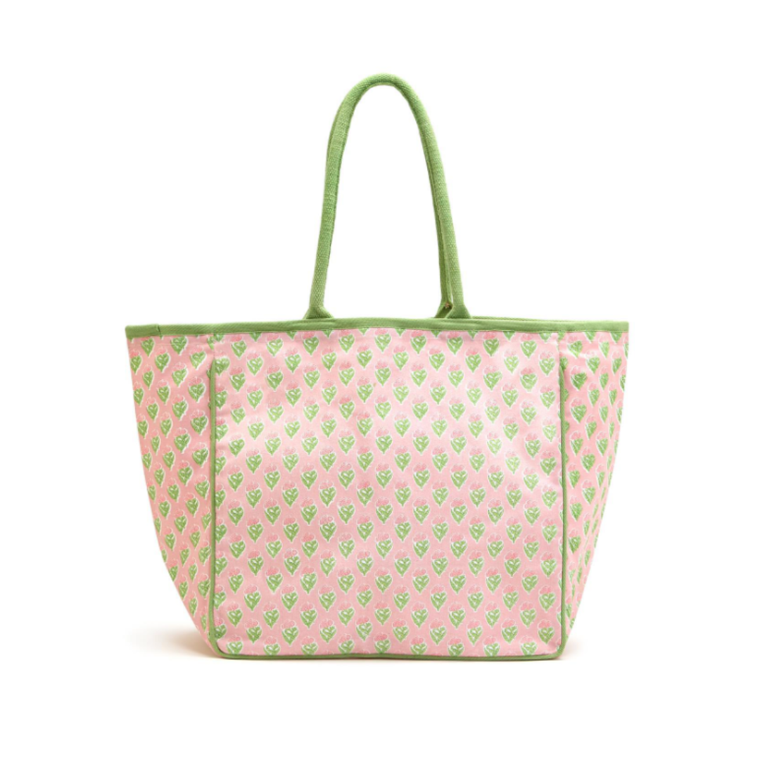 Floral Block Printed Tote Bag Assorted 3 Patterns - Cotton Canvas