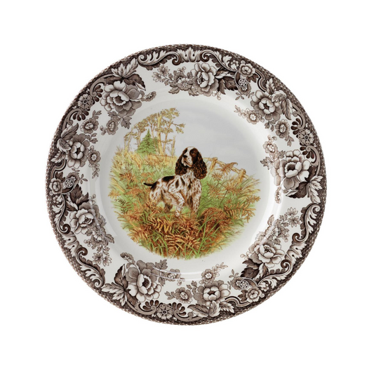 Spode Woodland Dogs Salad Plate 8" Spaniel