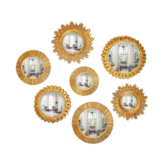 Gold Leaf Convex Wall Mirror
