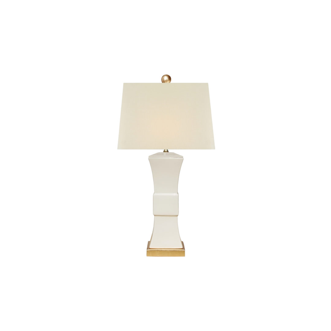 Porcelain Dove White Square Vase Lamp