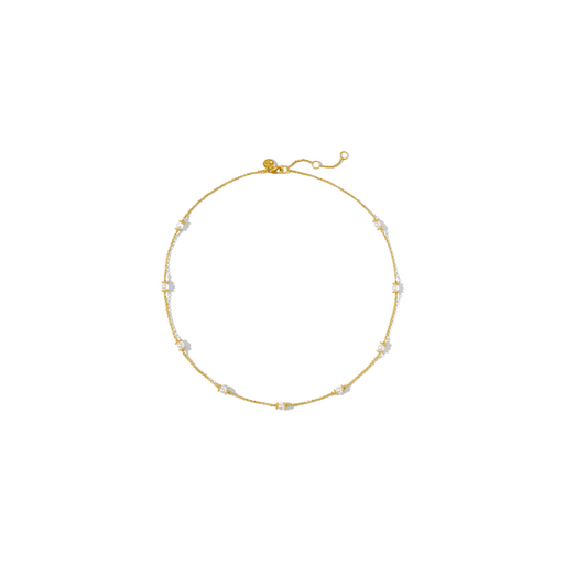 Julie Vos Hydra Delicate Station Necklace-Gold-Pearl OS