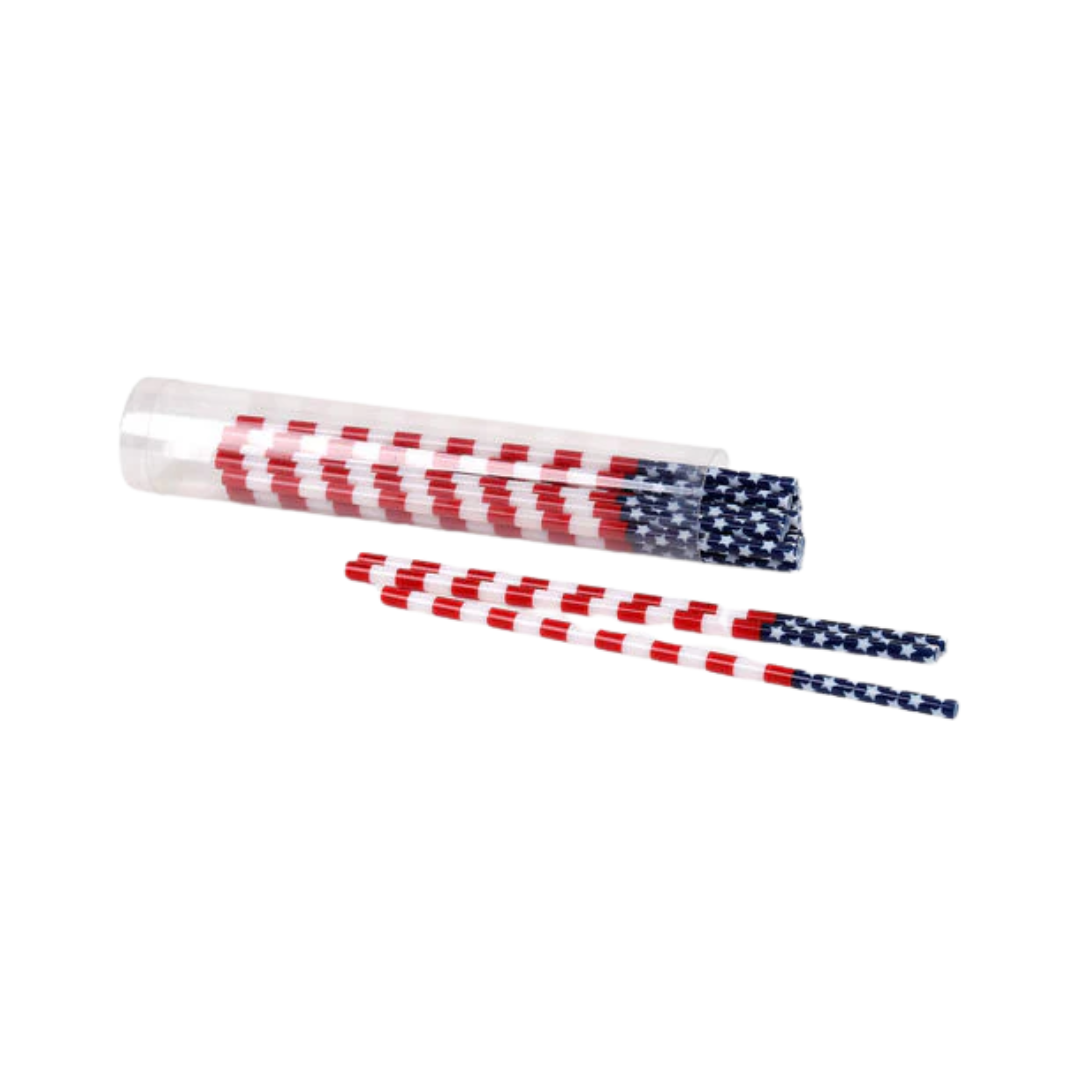 American Flag Straws