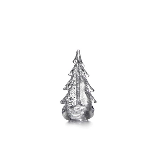 Simon Pearce Silver Leaf Evergreen in Gift Box - 6"