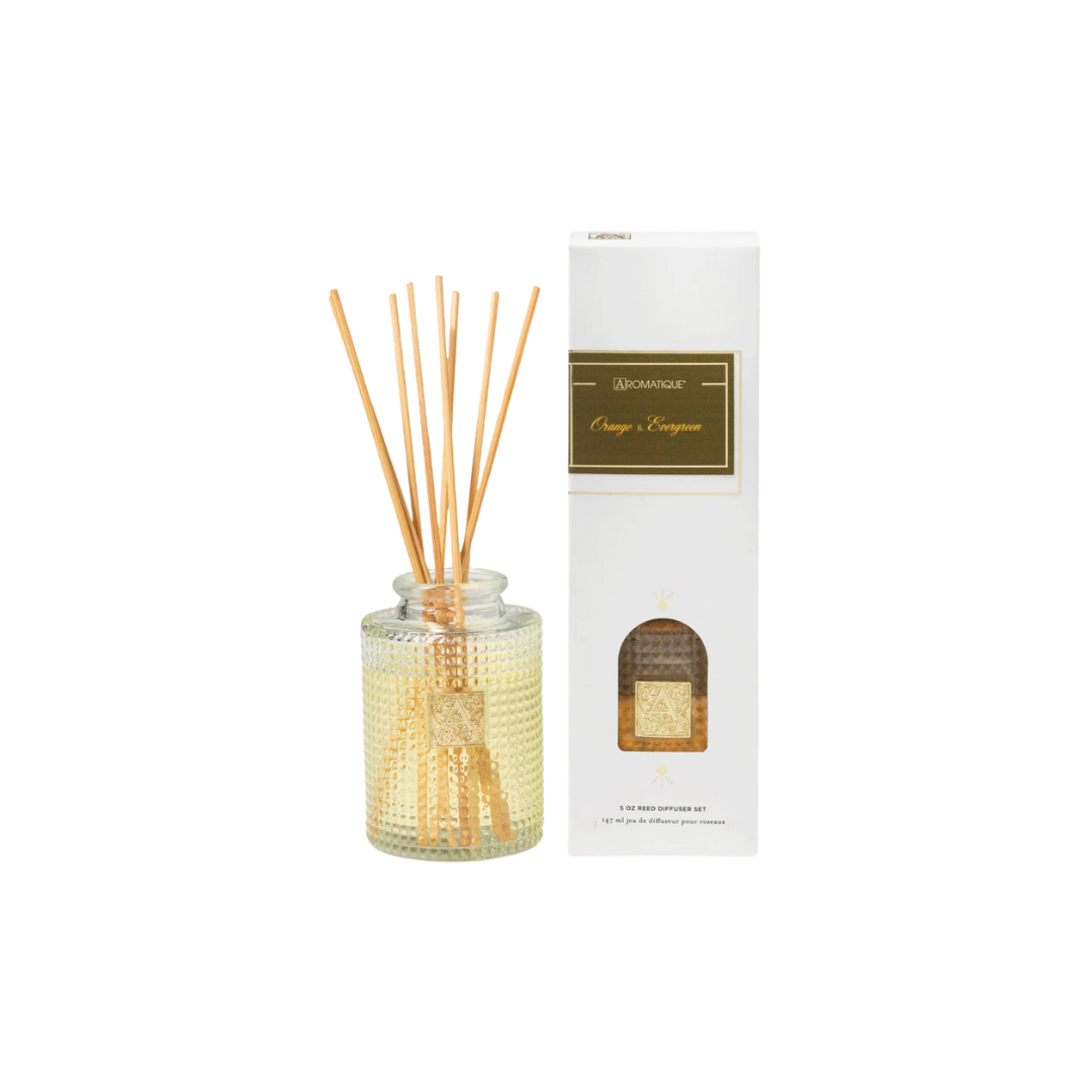 Aromatique Orange & Evergreen Reed Diffuser 5 oz