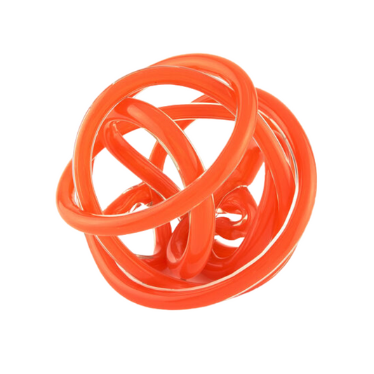Tizo Design Hand Blown Glass Knot Orange