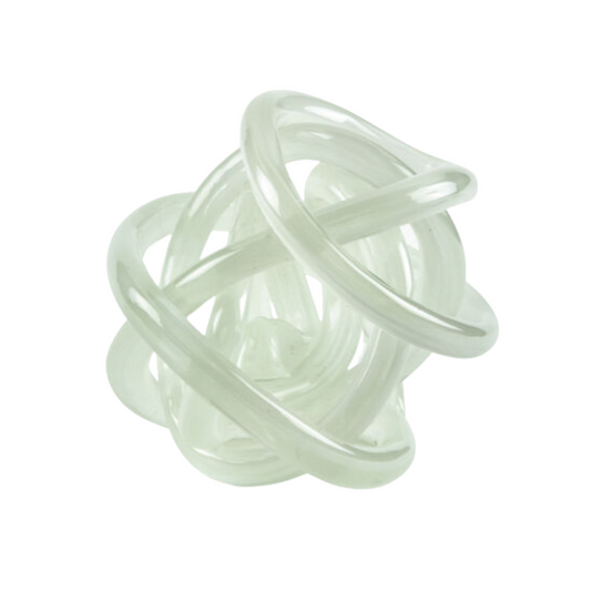 Tizo Design Hand Blown Glass Knot White