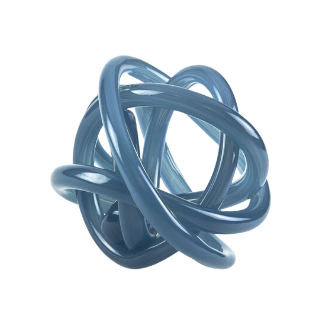 Tizo Design Hand Blown Glass Knot Smokey Blue