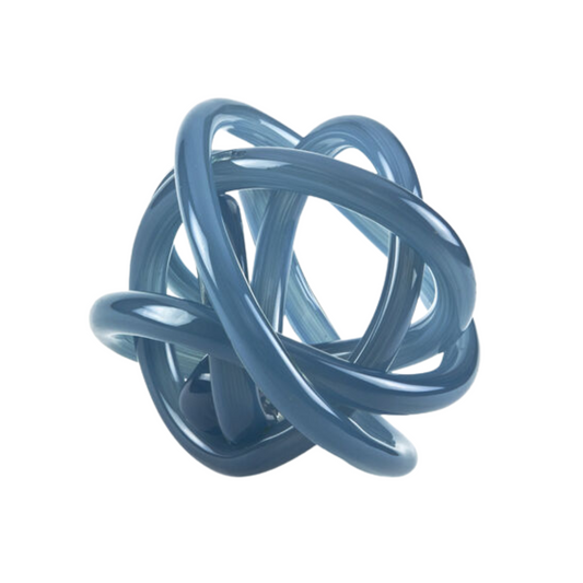 Tizo Design Hand Blown Glass Knot Smokey Blue