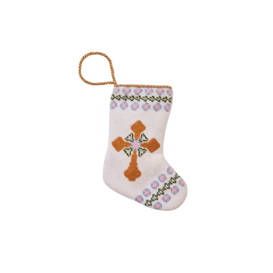 Bauble Stockings Immanuel Cross by Shuler Studio