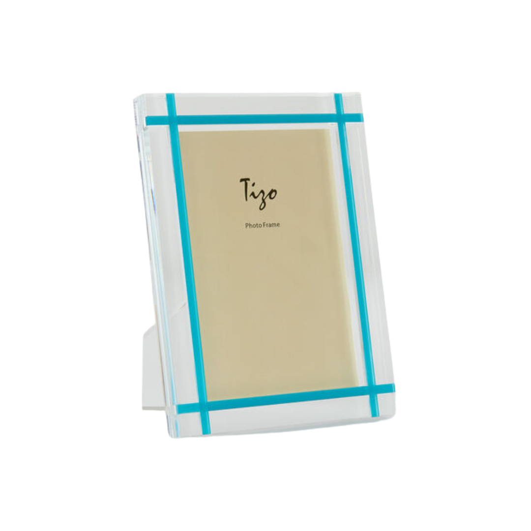 Tizo Design 4x6 Lucite Frame with Turquoise Inlay Design