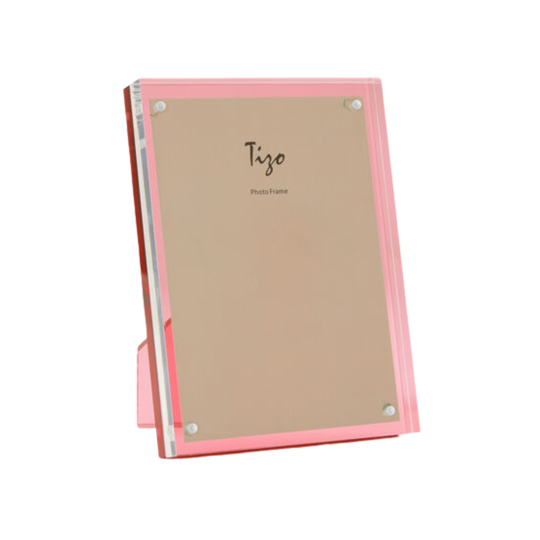 Tizo Design 5x7 Lucite Frame with Pink Back