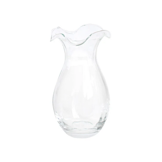 Vietri Hibiscus Glass Clear Vertical Fluted Small Vase
