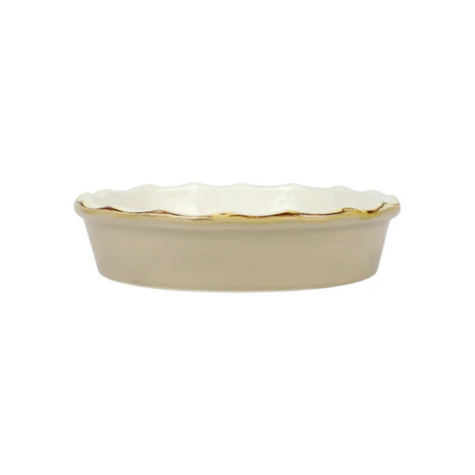 Vietri Italian Bakers Pie Dish - Cappuccino