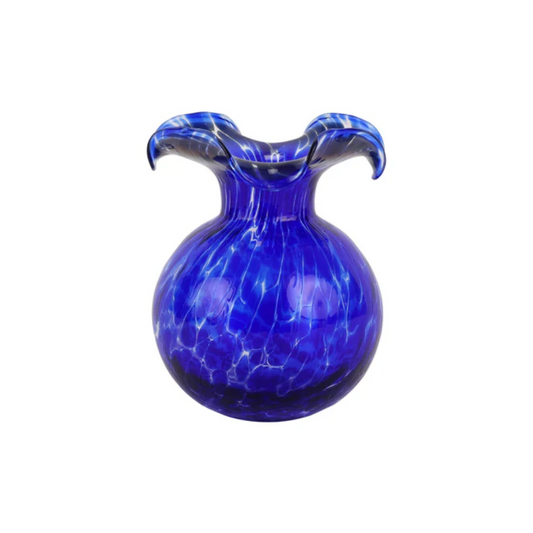Vietri Hibiscus Glass Cobalt Tortoiseshell Bud Vase