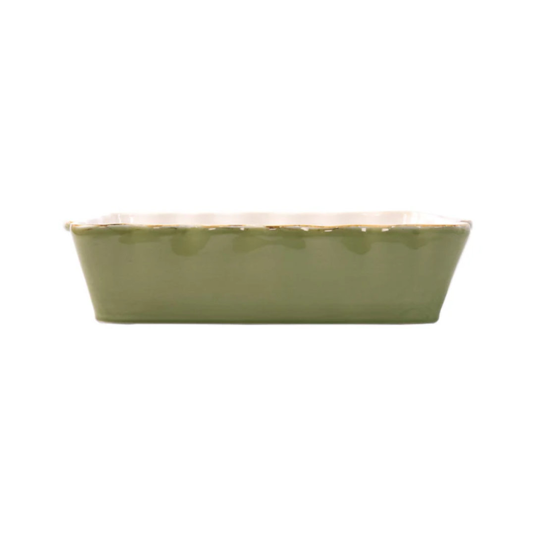 Vietri Italian Bakers Green Large Rectangular Baker