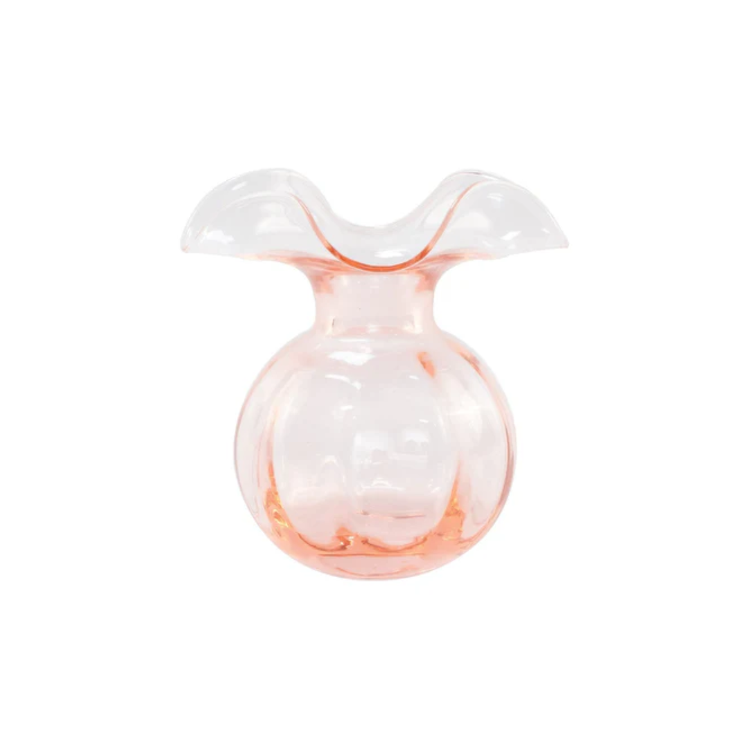 Vietri Hibiscus Glass Pink Bud Vase
