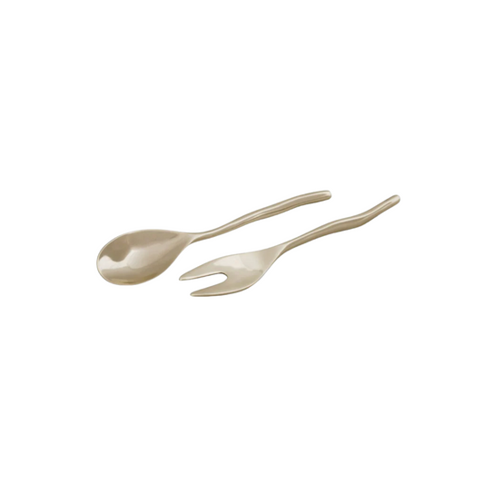 Beatriz Ball SIERRA MODERN Maia Lg Salad Servers - Shiny Gold