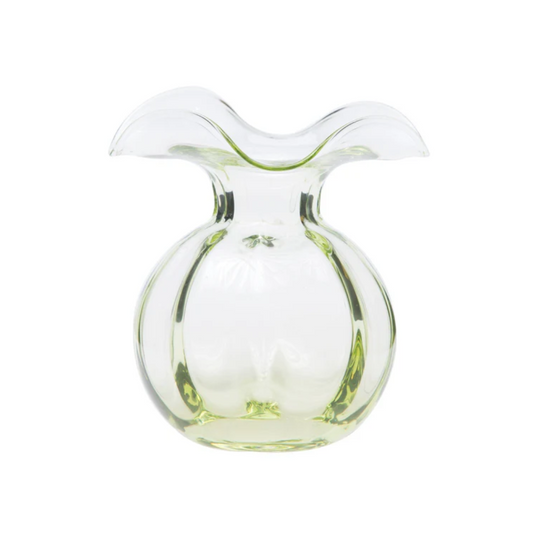 Vietri Hibiscus Glass Green Medium Fluted Vase