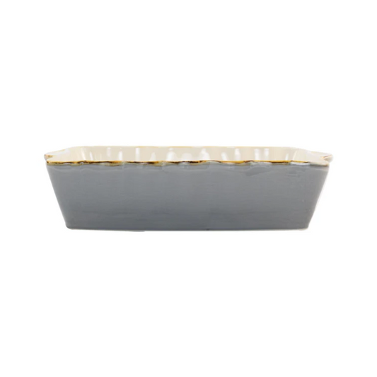 Vietri Gray Large Rectangular Baker