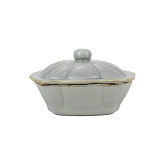 Vietri Gray Square Covered Casserole Dish