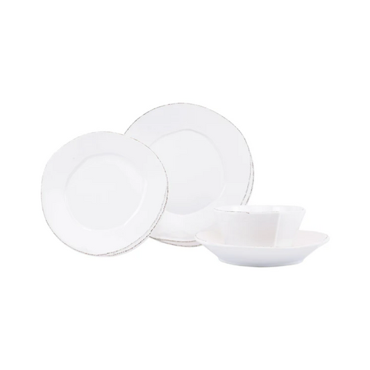 Vietri Lastra White 4 pc Place Setting