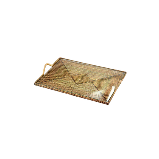 Calaisio Rectangular Serving Glass Tray, Medium