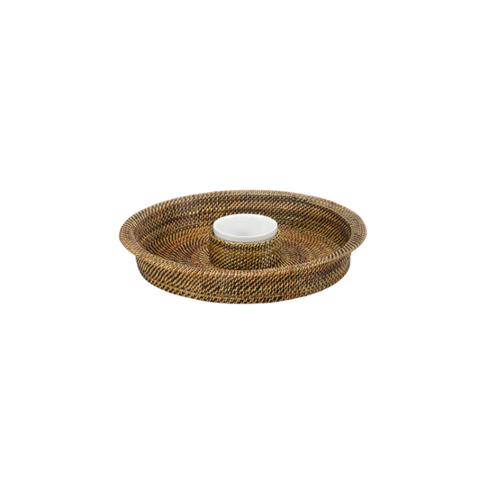 Calaisio Chip & Dip with Round Stoneware 8 oz Dish