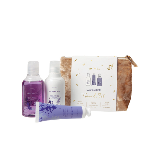 Thymes Lavender Travel Set with Beauty Bag