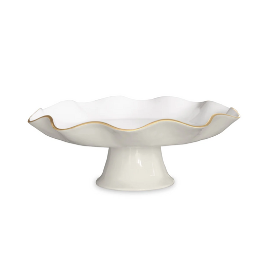 Beatriz Ball Encanto Carola Pedestal Cake Plate - Cream and White